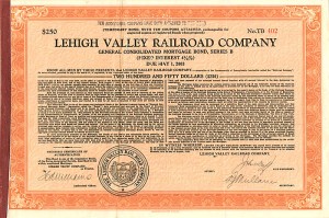 Lehigh Valley Railroad Co. - $250 Bond